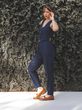 Calça Slouchy Íris Azul Escuro