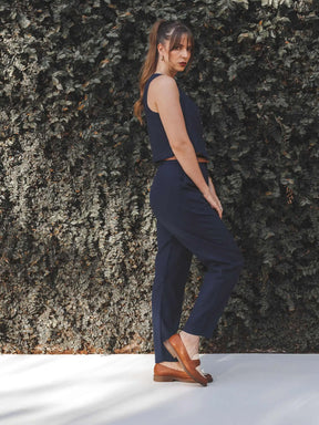 Calça Slouchy Íris Azul Escuro