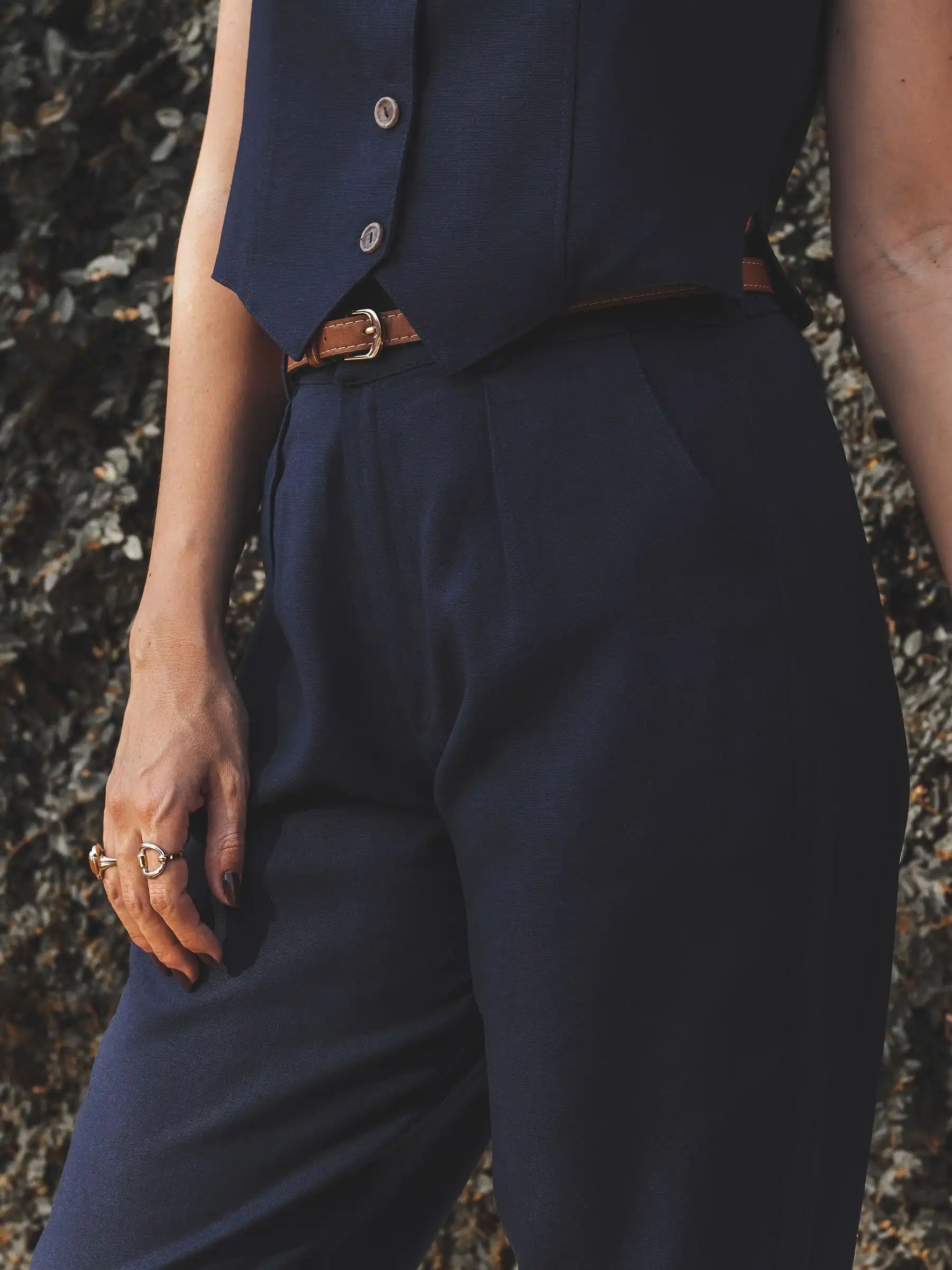 Calça Slouchy Íris Azul Escuro