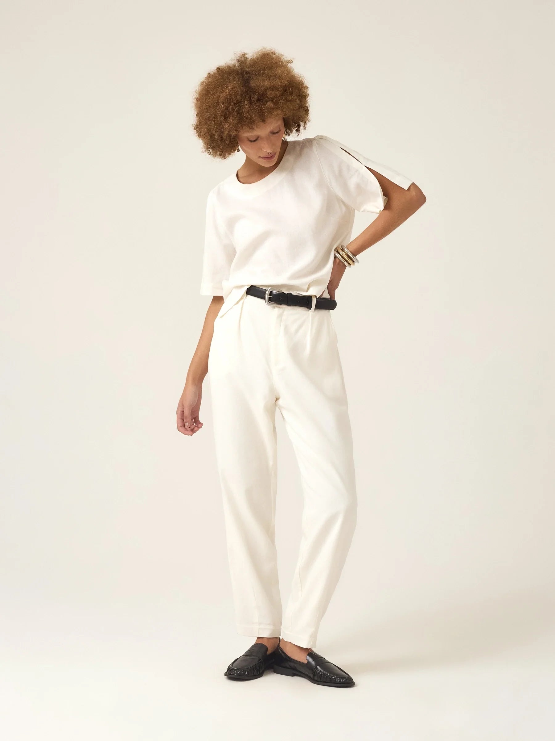 Calça Slouchy Íris Off White + Forro