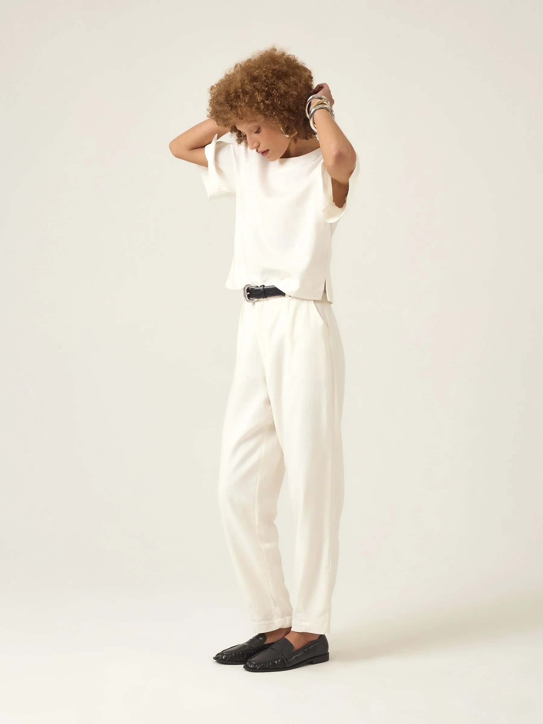 Calça Slouchy Íris Off White + Forro