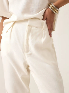 Calça Slouchy Íris Off White + Forro