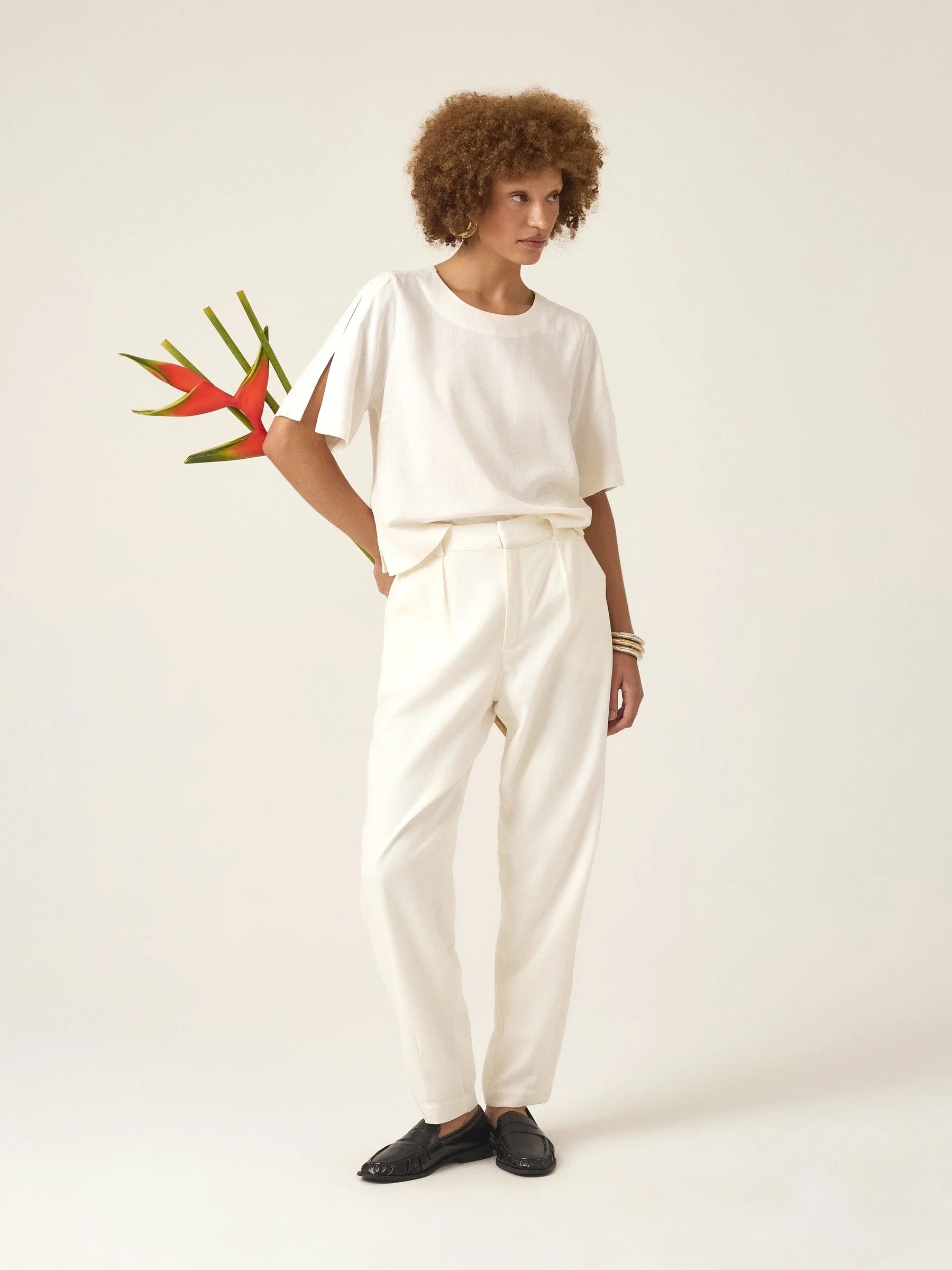 Calça Slouchy Íris Off White + Forro