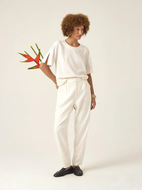 Calça Slouchy Íris Off White + Forro