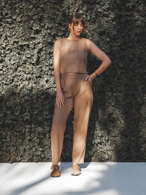 Calça Slouchy Íris Marrom Claro