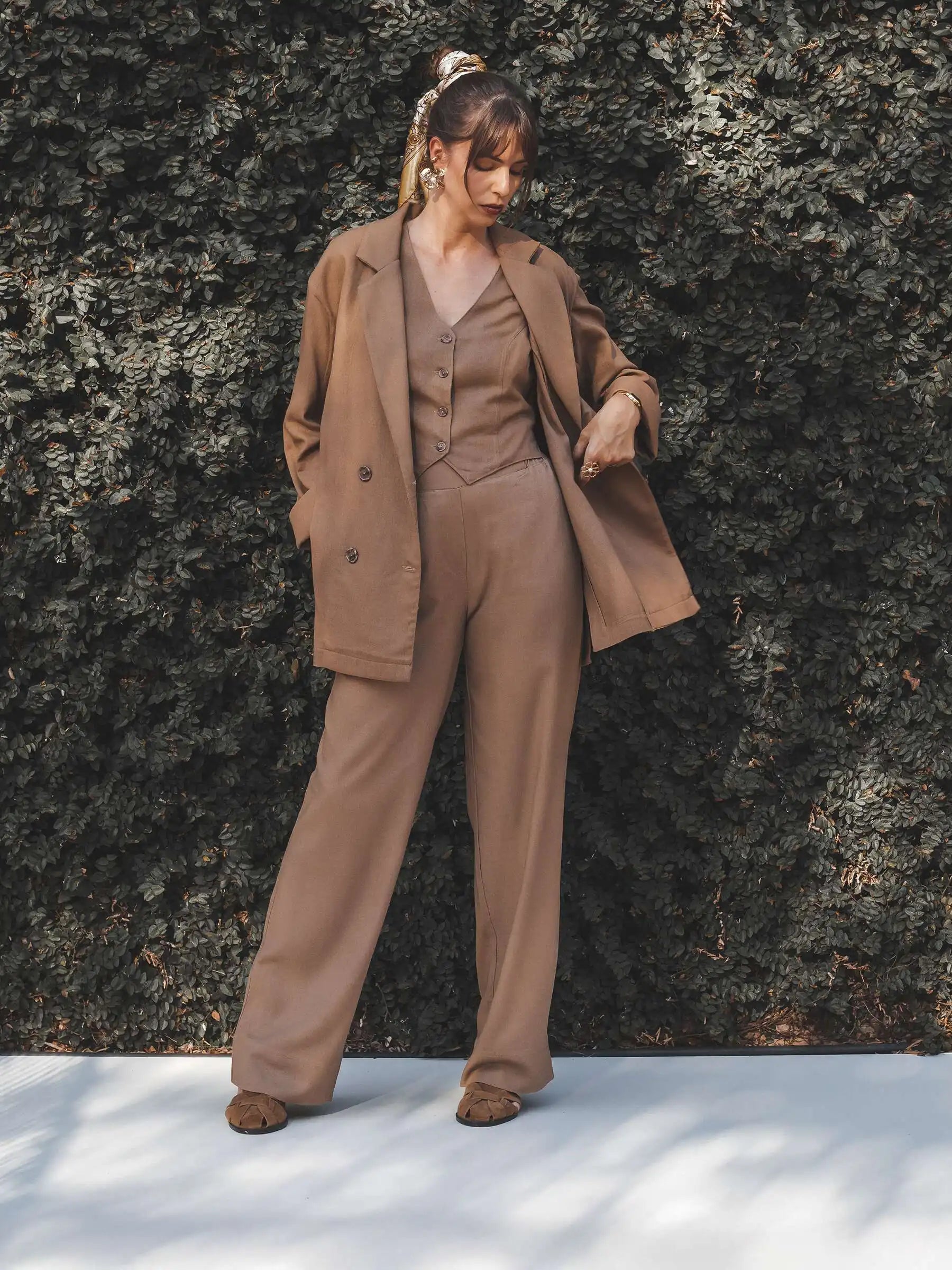 Calça Reta Petúnia Marrom Claro