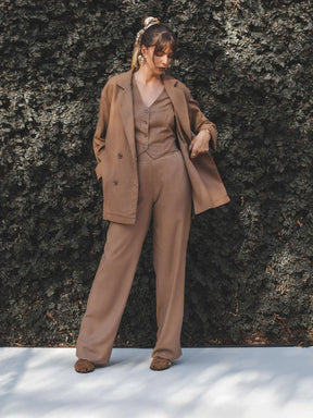 Calça Reta Petúnia Marrom Claro