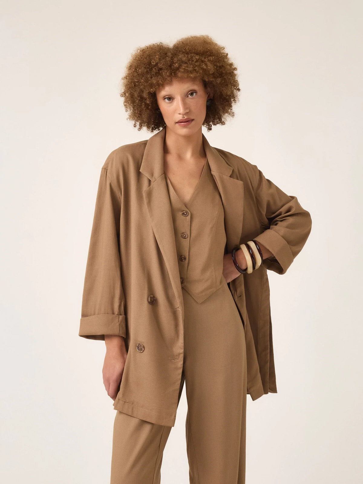 Blazer Sândalo Marrom Claro