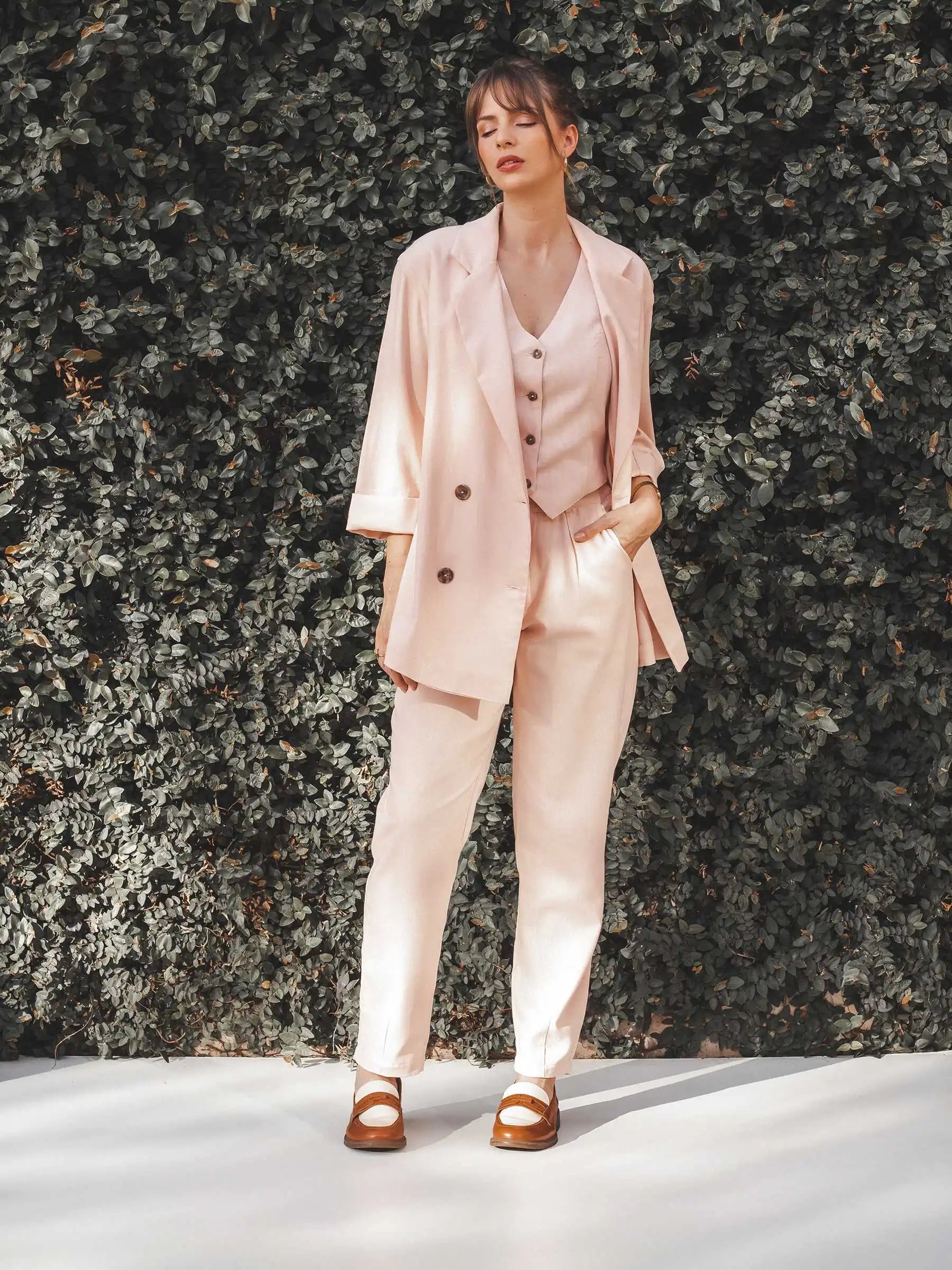 Blazer Sândalo Rosa Claro